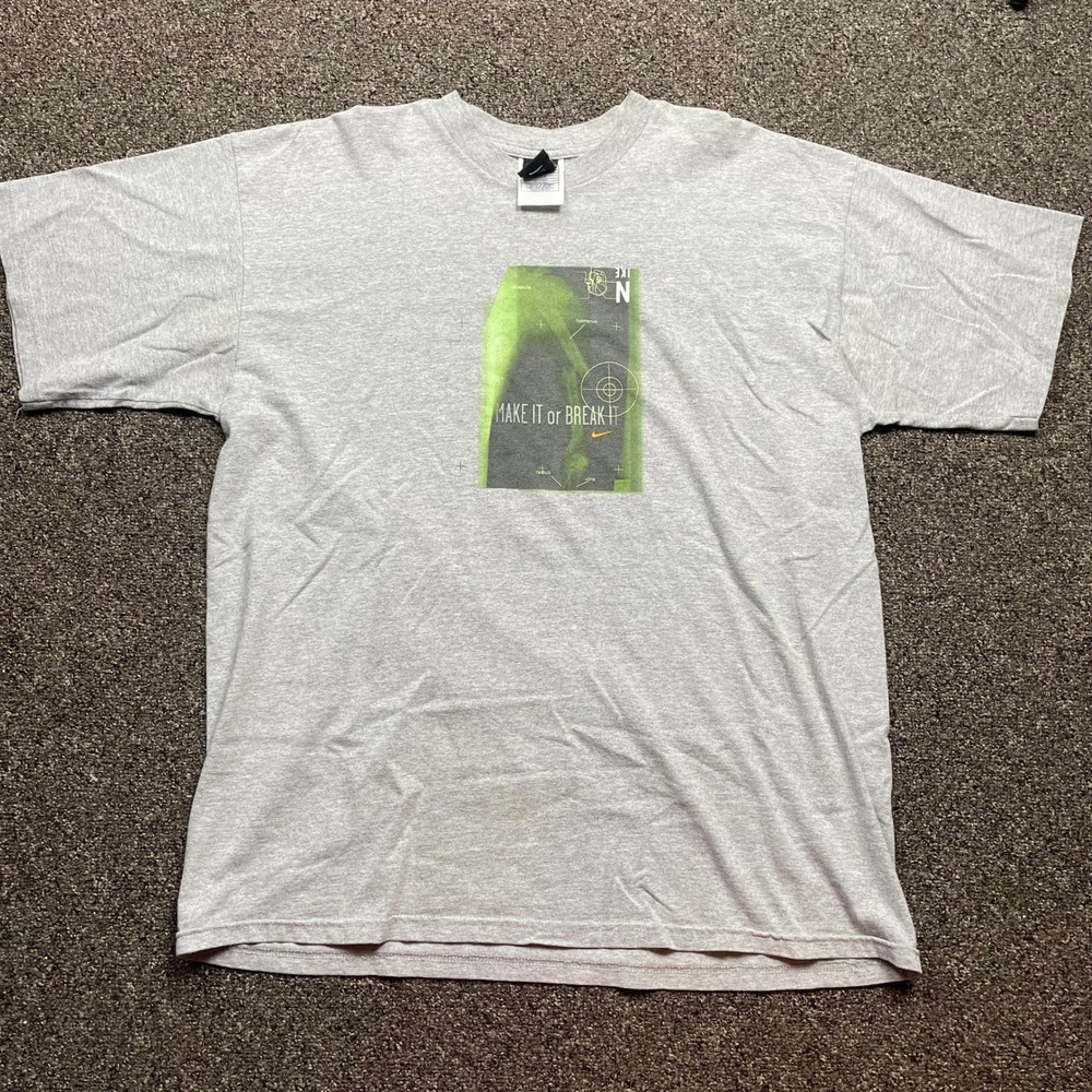 Vintage Nike Team T-Shirt Mens Large Gray Make It or Break It Graphic Tee 2000s - Picture 2 of 8